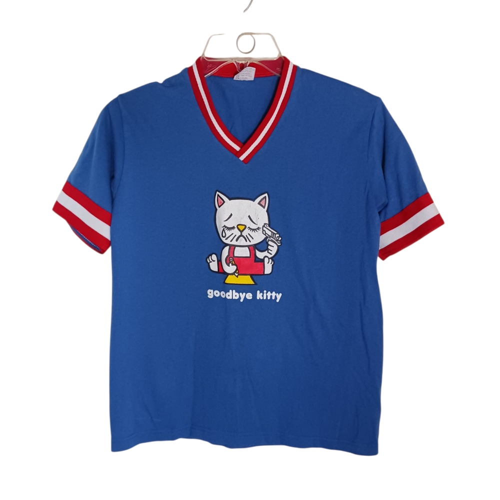 Vintage Sad Kitty Baseball Novelty Tshirt
